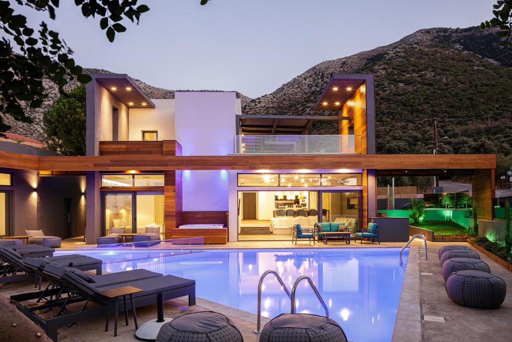9 Luxury Hillside 5 bed Villa with Panoramic Sea Views – Bali, Rethymno, Crete