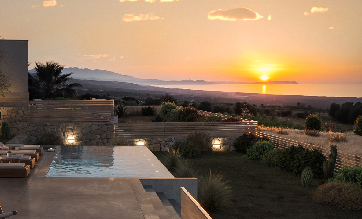 Architectural Sea-View Villa with Sunset Infinity Pool – Roupes, Crete