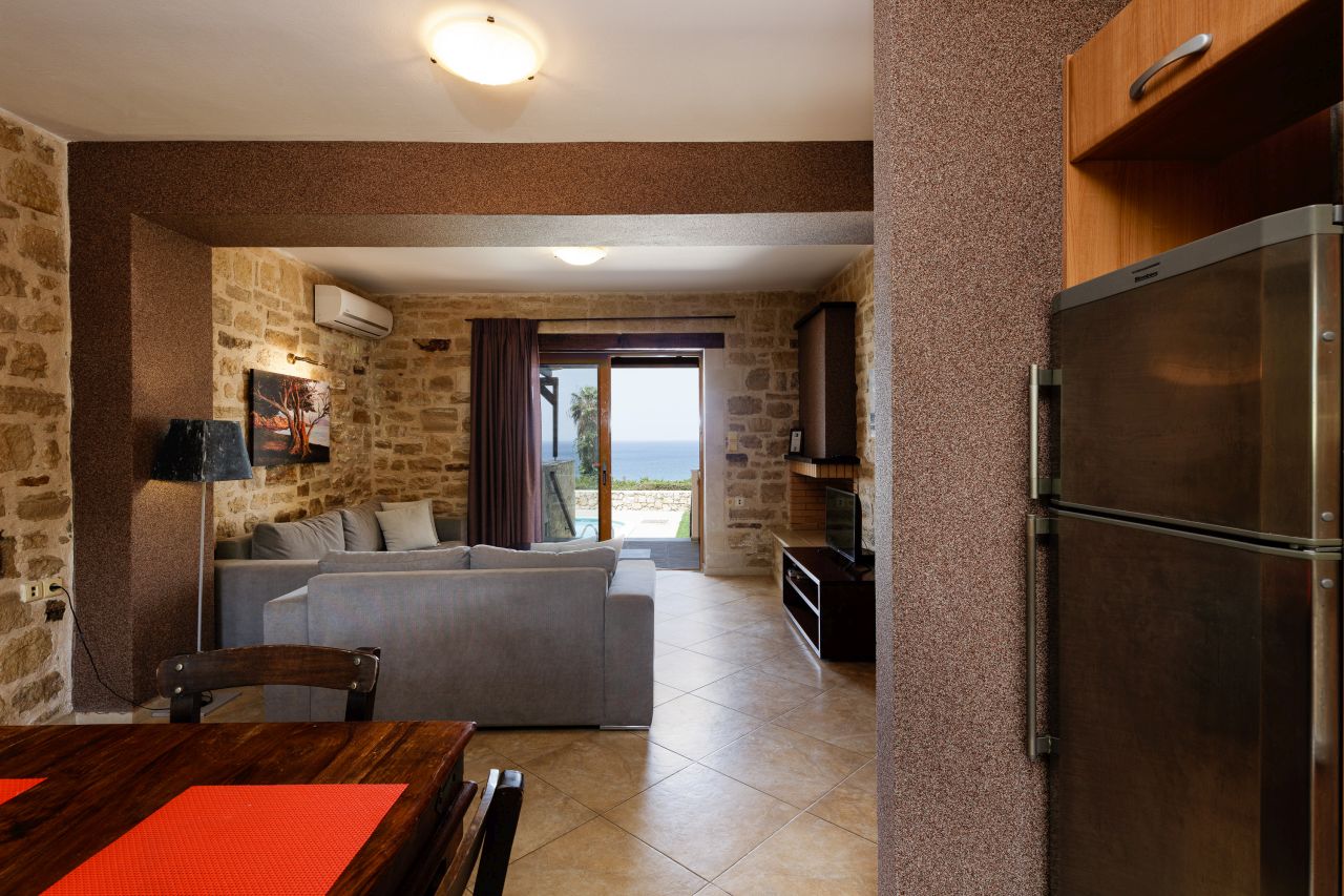 Charming Stonebuilt- Seaview Villa with Private Pool Near Rethymno