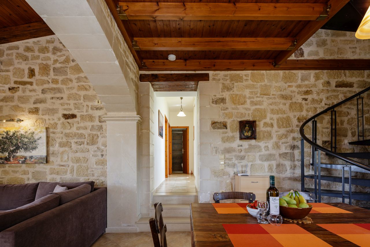 Charming Stonebuilt- Seaview Villa with Private Pool Near Rethymno