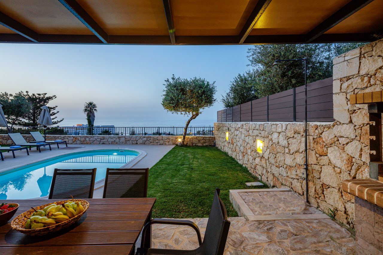Charming Stonebuilt- Seaview 3 bed Villa with Private Pool Near Rethymno