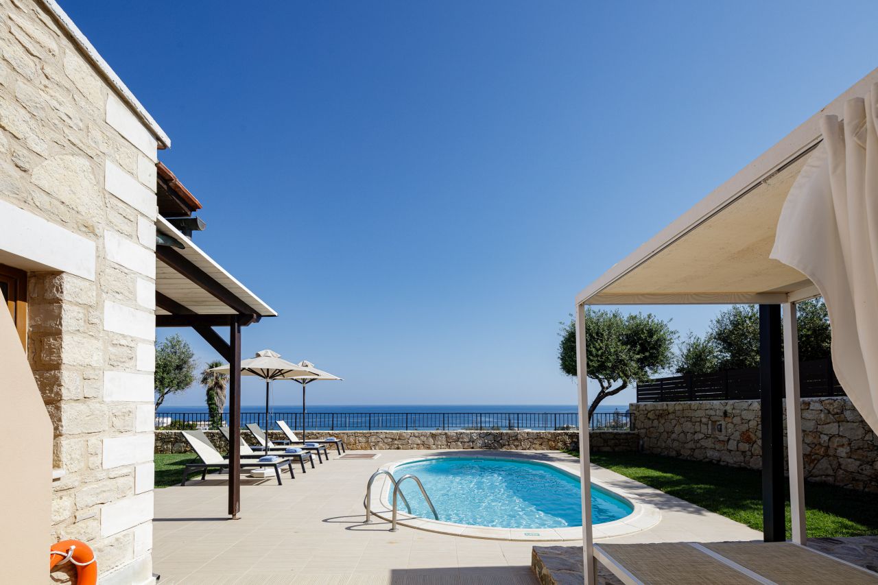 Charming Stonebuilt- Seaview 3 bed Villa with Private Pool Near Rethymno