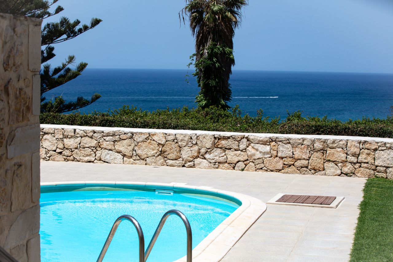 Charming Stonebuilt- Seaview Villa with Private Pool Near Rethymno