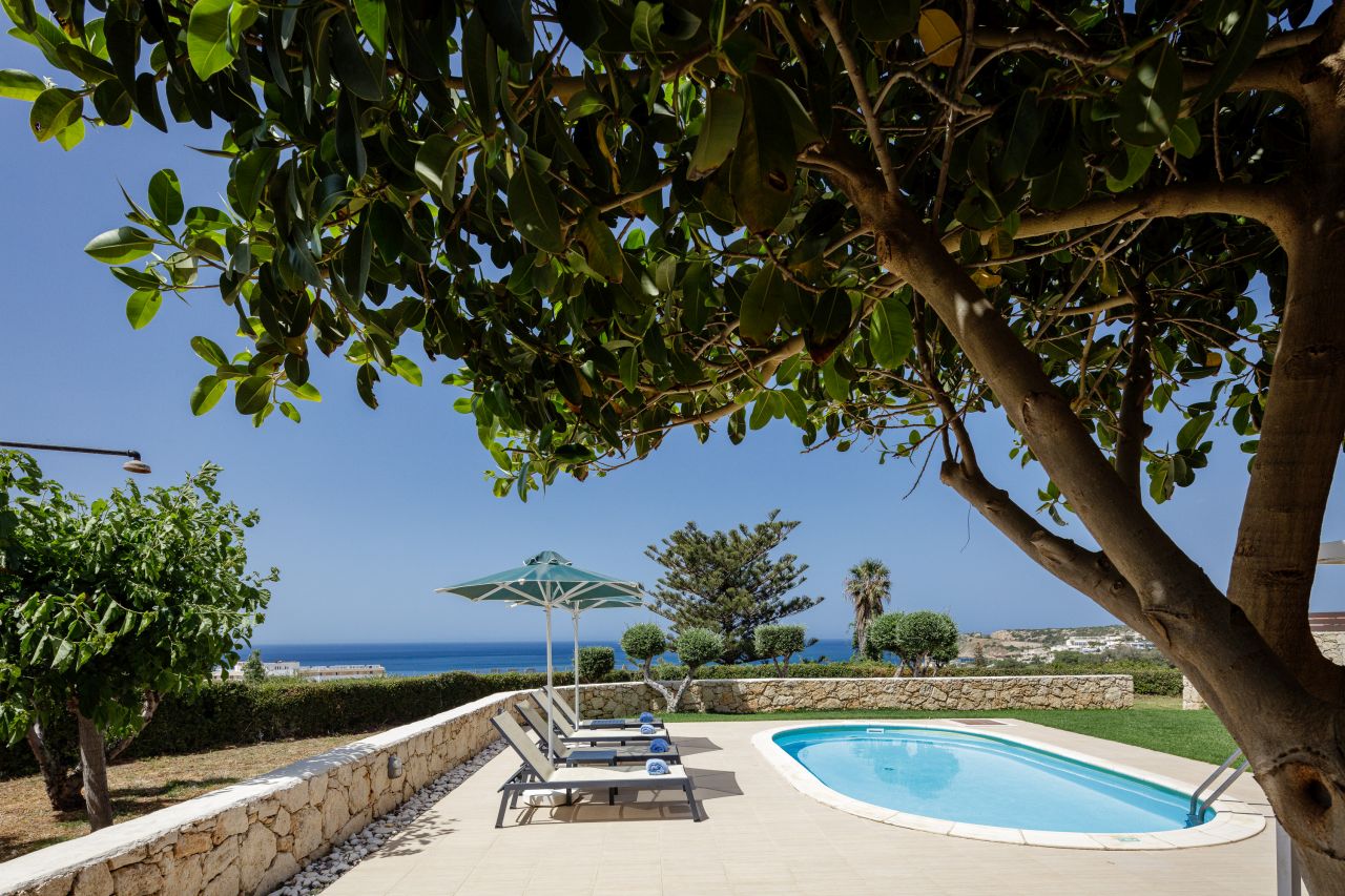 Charming Stonebuilt- Seaview Villa with Private Pool Near Rethymno