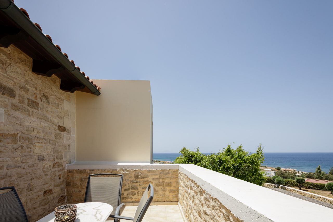 Charming Stonebuilt- Seaview Villa with Private Pool Near Rethymno
