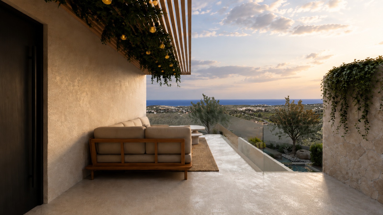 Exclusive complex of 3 sea view villas -under construction in Mesi