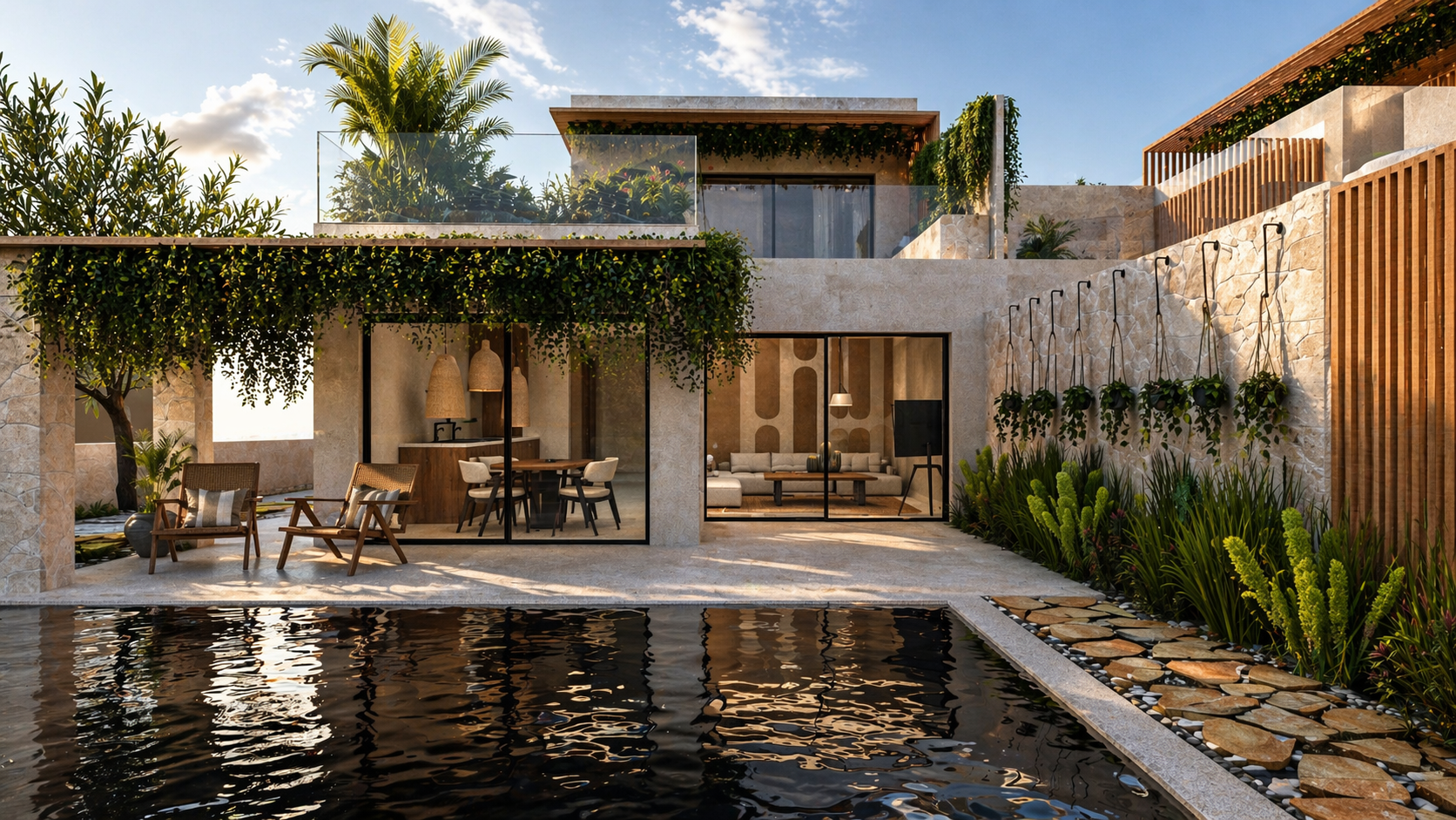 Exclusive complex of 3 sea view villas -under construction in Mesi